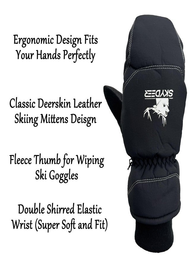 SKYDEER Winter Gloves for Kids, Skiing Mittens with Deerskin Leather and 150G 3M Thinsulate Insulation (SD8753M/2XS) - Image 4